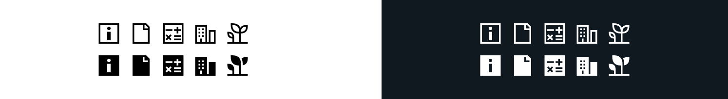 Example of solid and outline icons